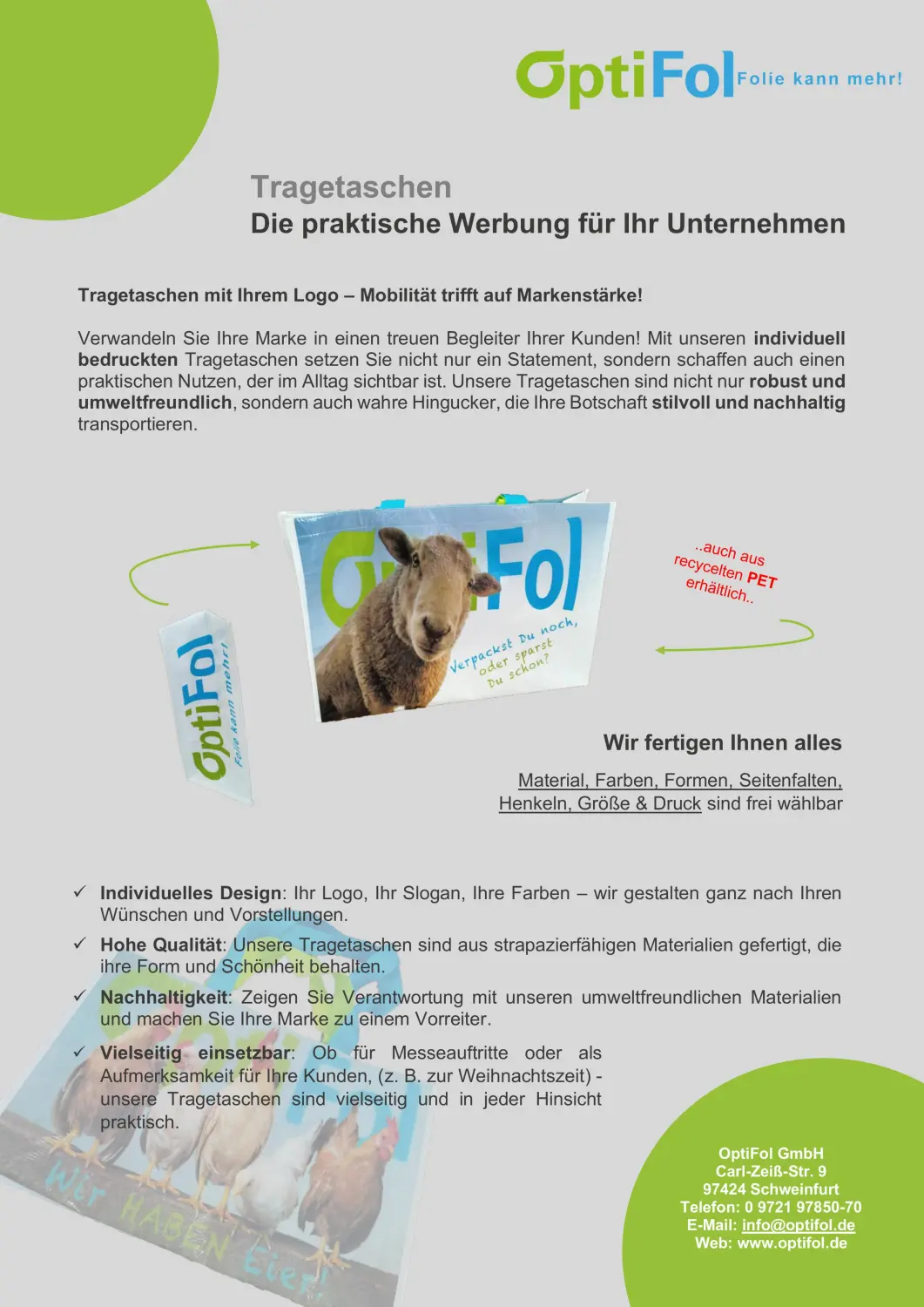 Flyer & Broschüren von Optifol folie kann mehr